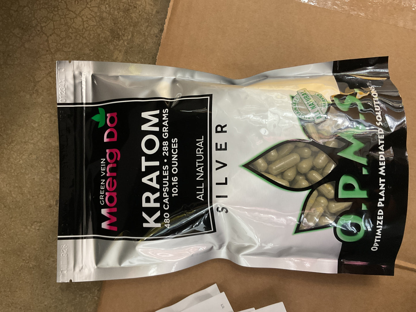 O.P.M.S Silver Kratom 480 Capsules