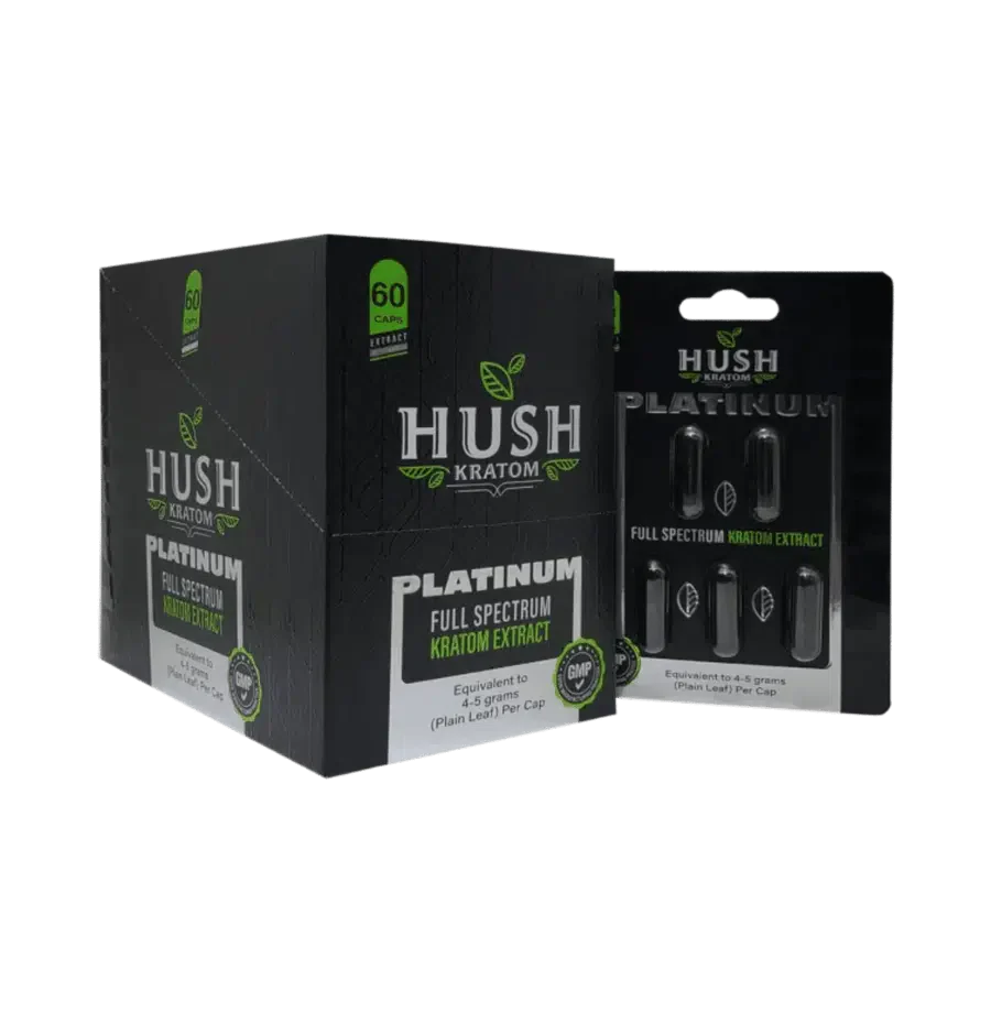 Hush Platinum Full Spectrum Kratom Extract Capsules (60 ct)