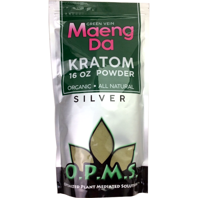 Green Vein Maeng Da Kratom Powder Silver