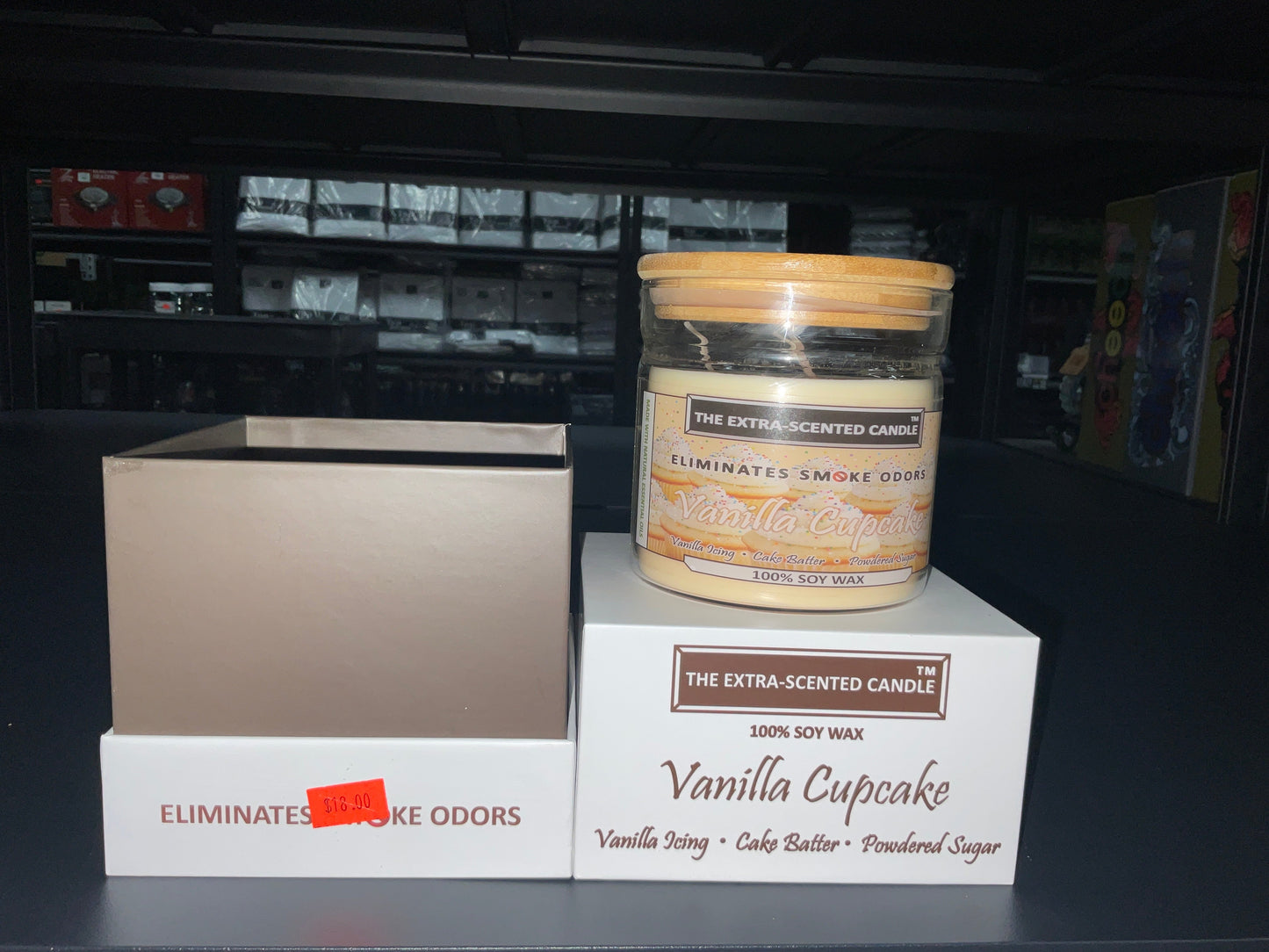 THE EXTRA-SCENTED CANDLE (Eliminates smoke odors) 100% SOY WAX