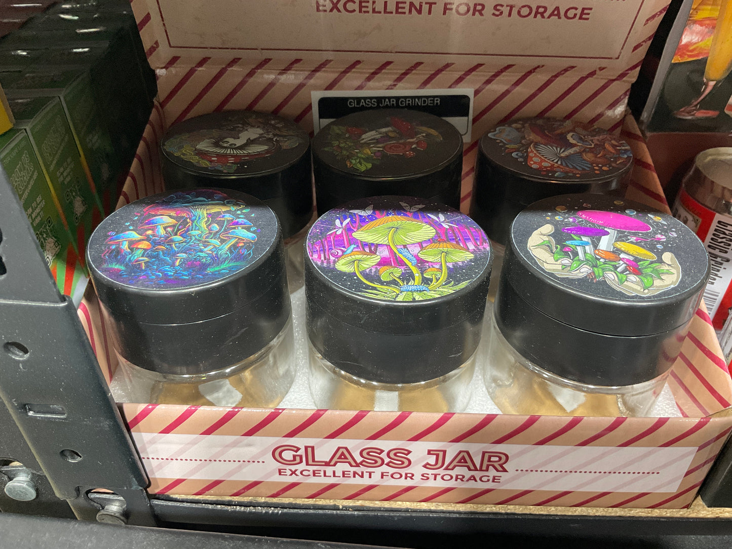 Glass jar grinder