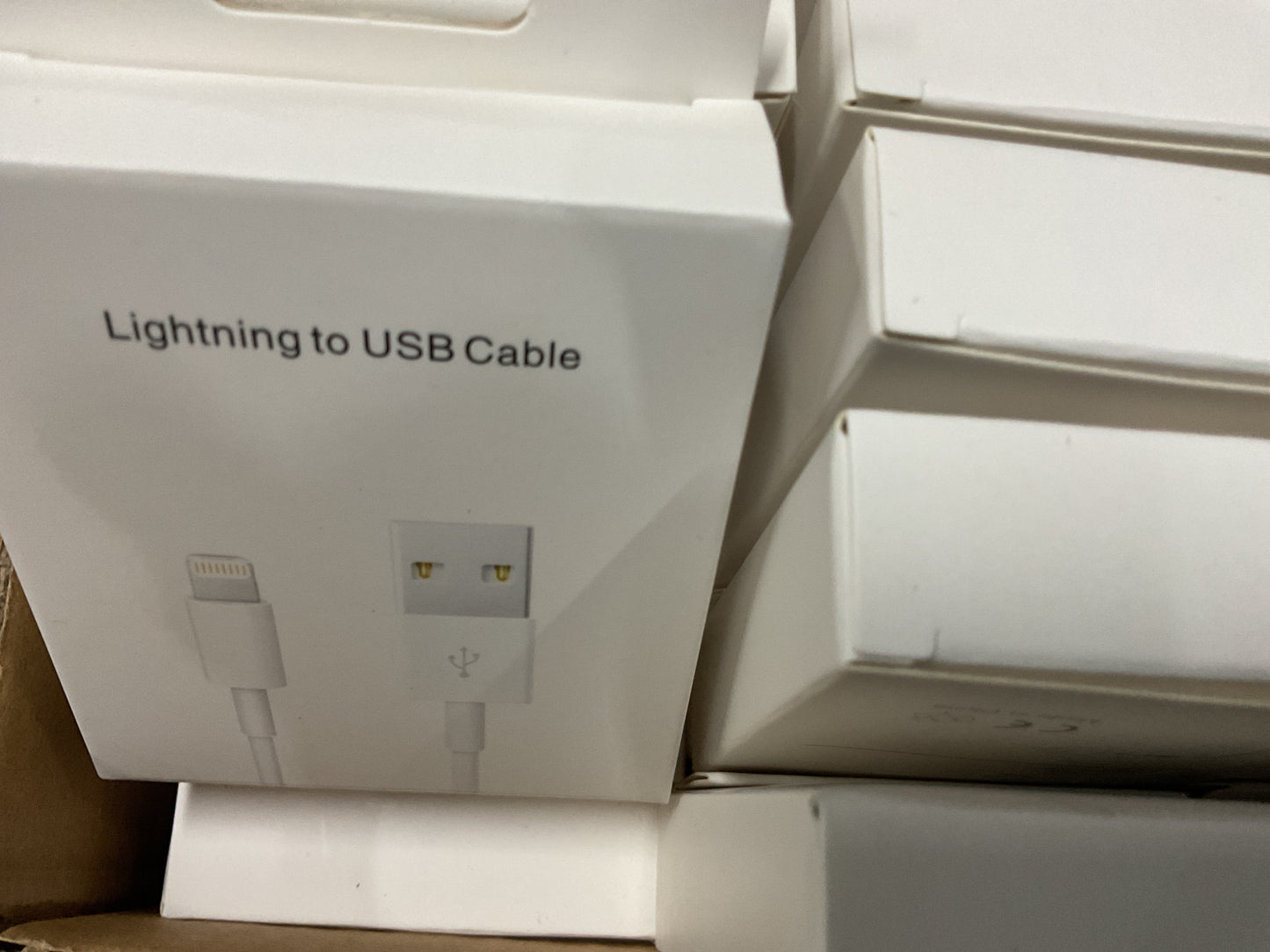 iPhone charging cable white box singles