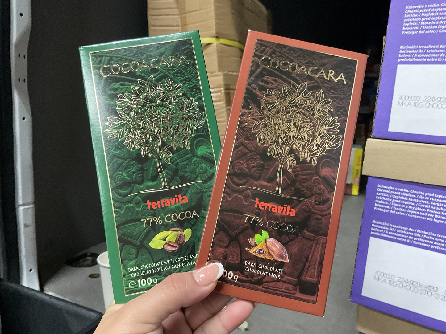 TERRAVITA COCOACARA DARK Chocoloate 77% (100G) x 8pcs