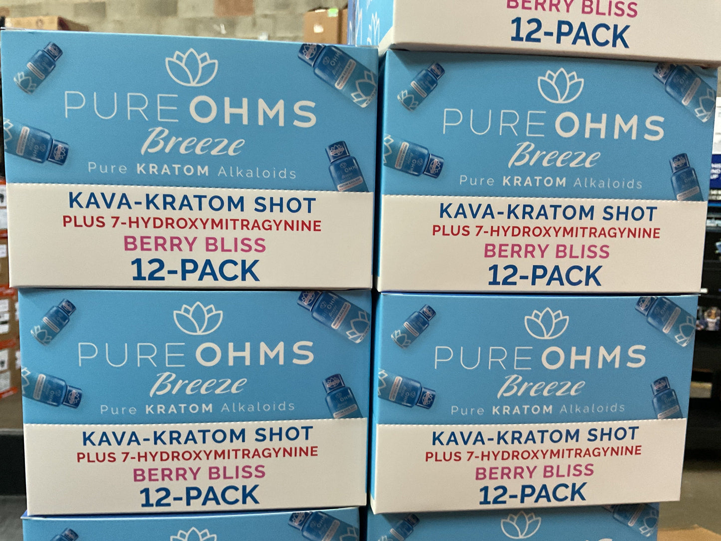 Pure OHMS Kava Kratom Shot Plus 7 Hydroxymitragynine 12 Packs