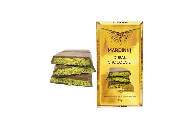 MARDINNI DUBAI STYLE CHOCOLATE WITH KADAYIF&PISTACHIO 200g 6pcs