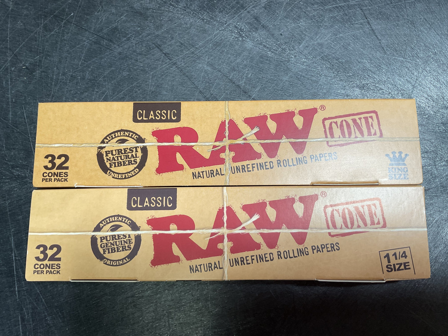 Raw Cone Natural Unrefined Rolling Papers (32 Cones per pack)