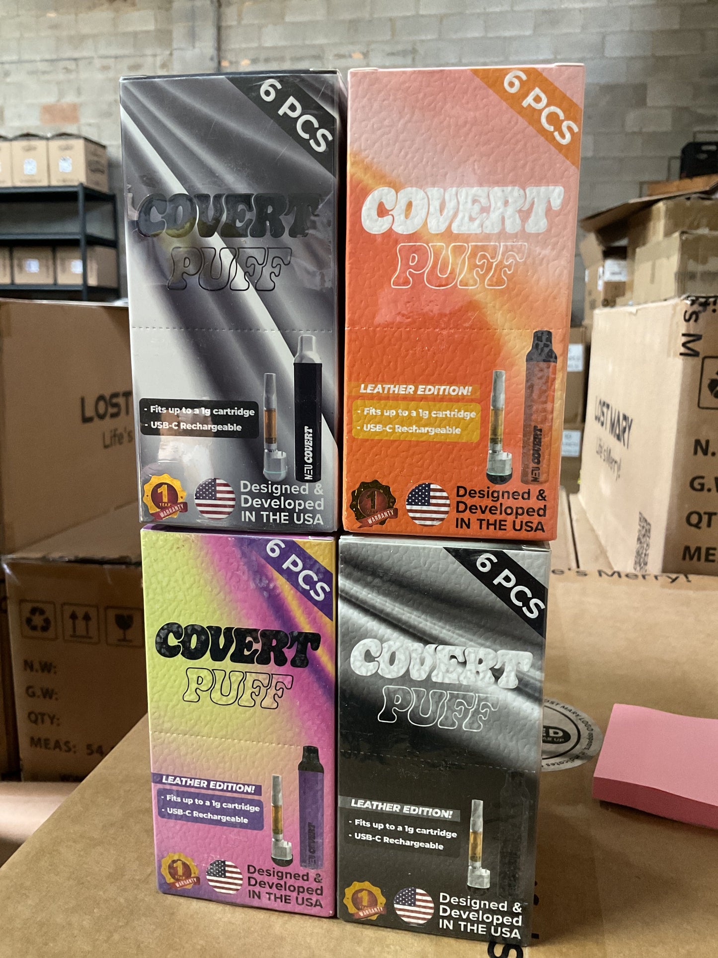 COVERT PUFF (6 pcs) leather edition *Discreet 510 BATTERY
