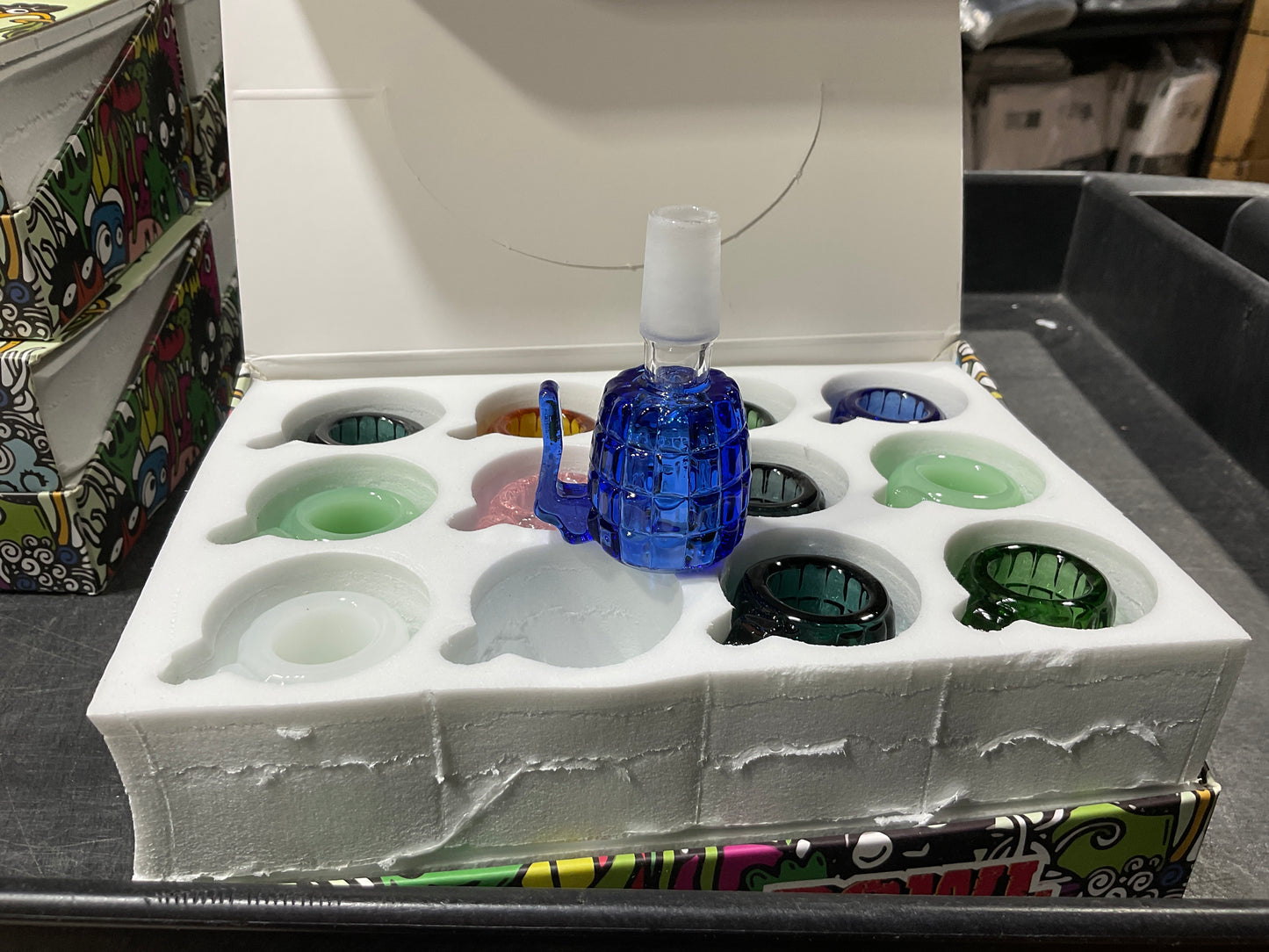 Glass Bowl Display Of 12