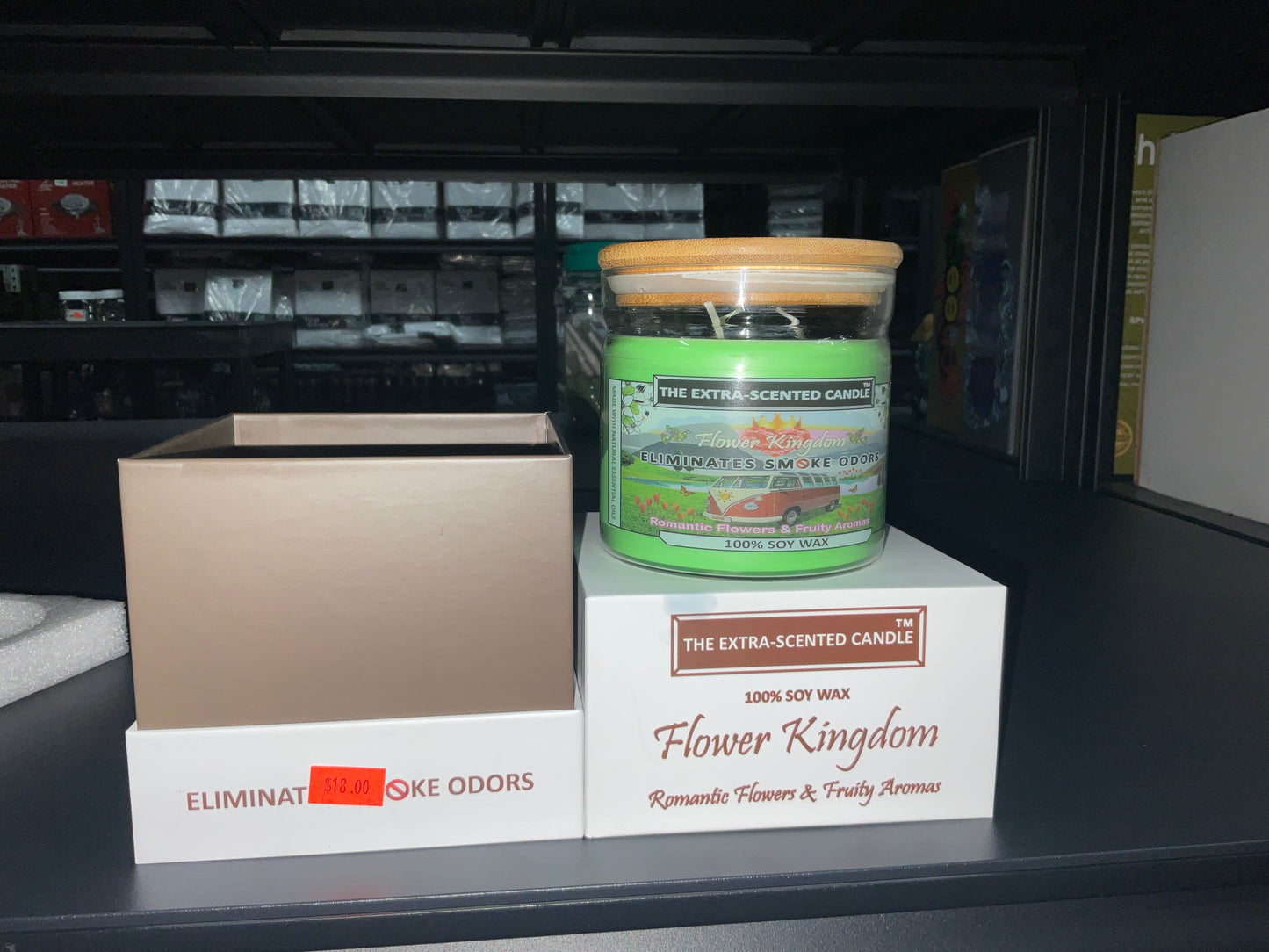 THE EXTRA-SCENTED CANDLE (Eliminates smoke odors) 100% SOY WAX