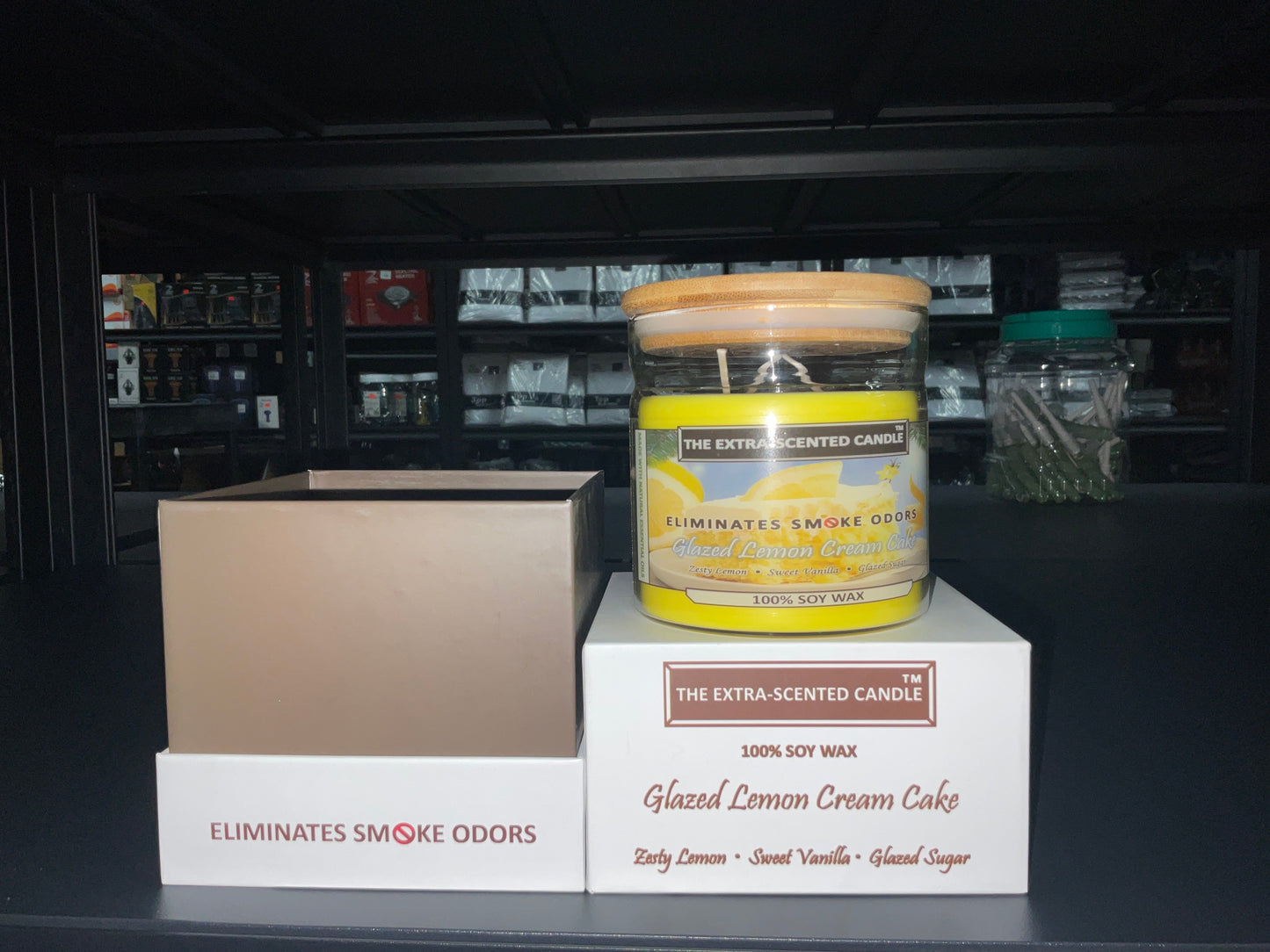 THE EXTRA-SCENTED CANDLE (Eliminates smoke odors) 100% SOY WAX