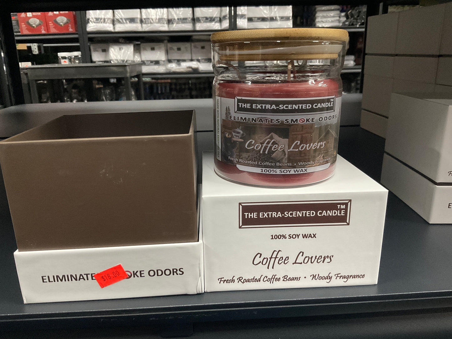 THE EXTRA-SCENTED CANDLE (Eliminates smoke odors) 100% SOY WAX
