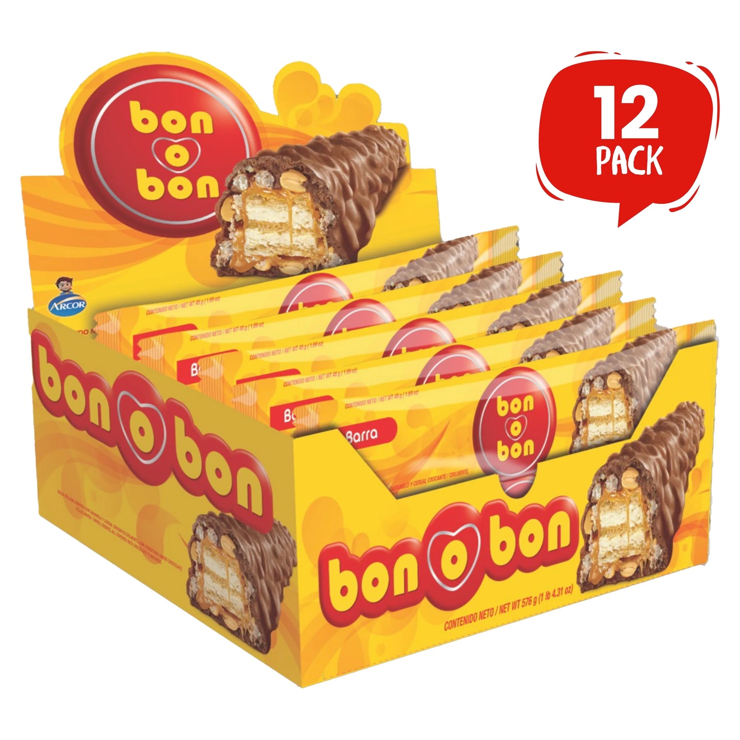 BON O BON LOIN CHOCOLATE BAR 576g 12ct