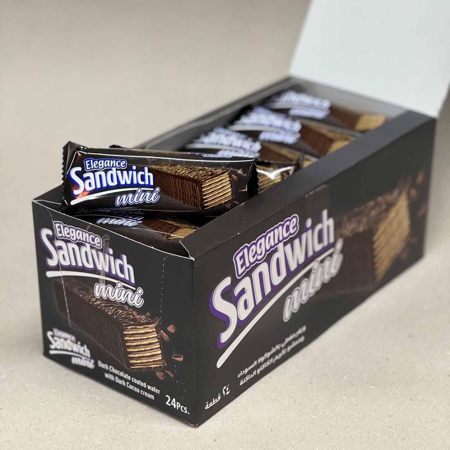 ELEGANCE SANDWICH MINI DARK CHOCOLATE COATED WAFER 24pcs