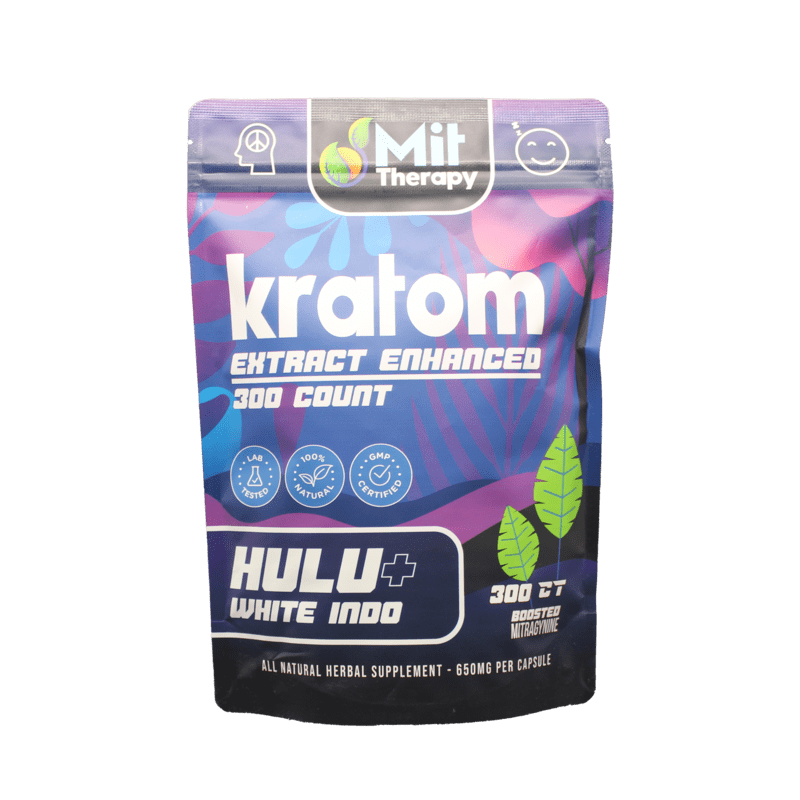 MIT Therapy Enhanced Kratom Hulu + White Indo Capsules