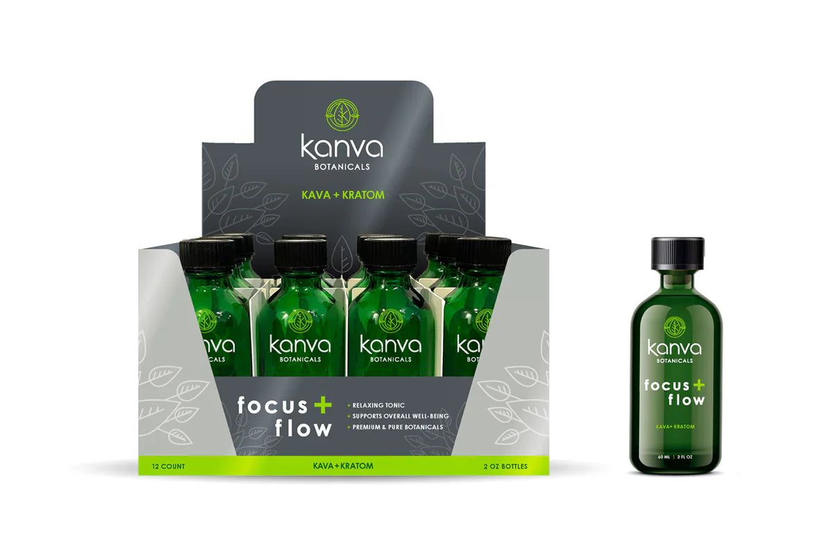Kanva Botanicals Focus And Flow Enhanced Blend Kratom Shot 12pc
