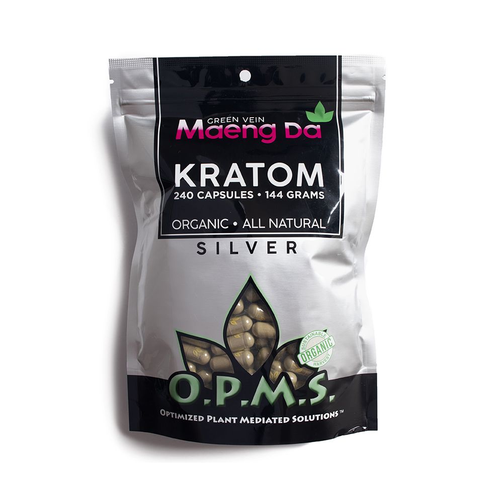 O.P.M.S Maeng Da Kratom Silver 240 Capsules 144 Grams